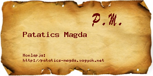 Patatics Magda névjegykártya
